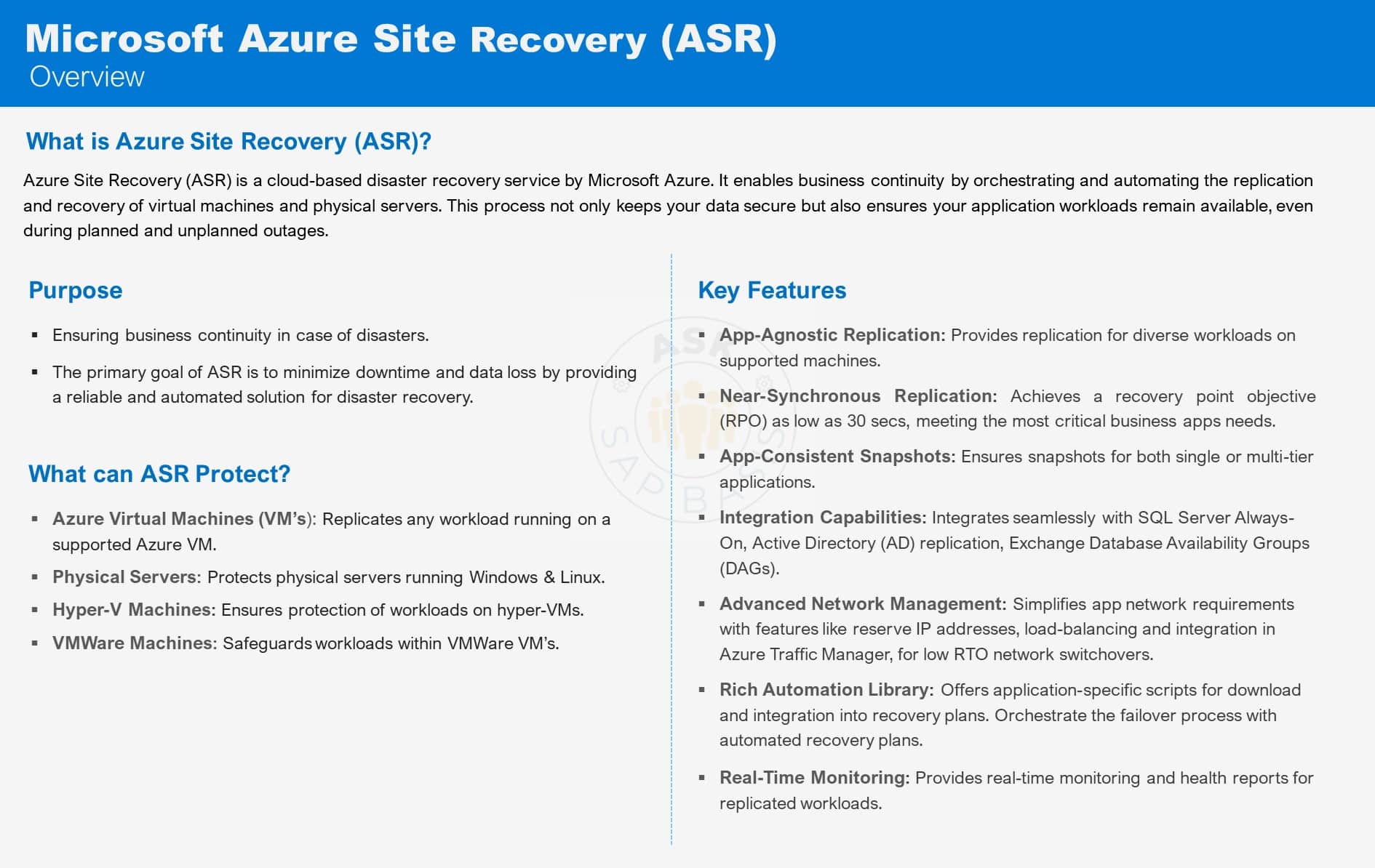 Azure Site Recovery ASR